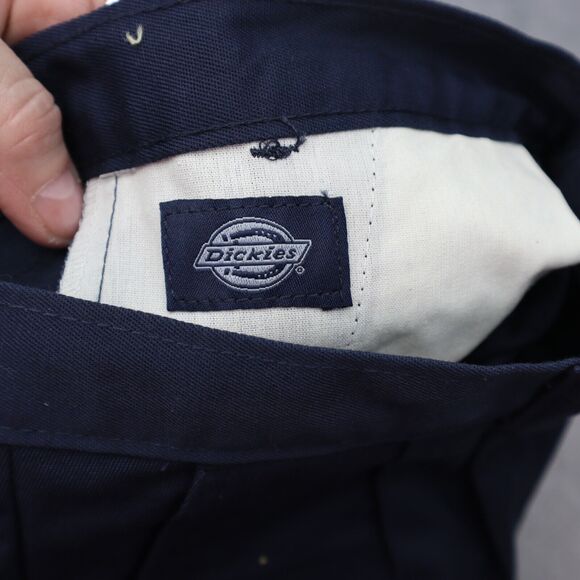 Dickies Shorts Boys 10 Blue Chino Mid Rise Hook Eye Zip Pocket Pleated - Picture 2 of 16